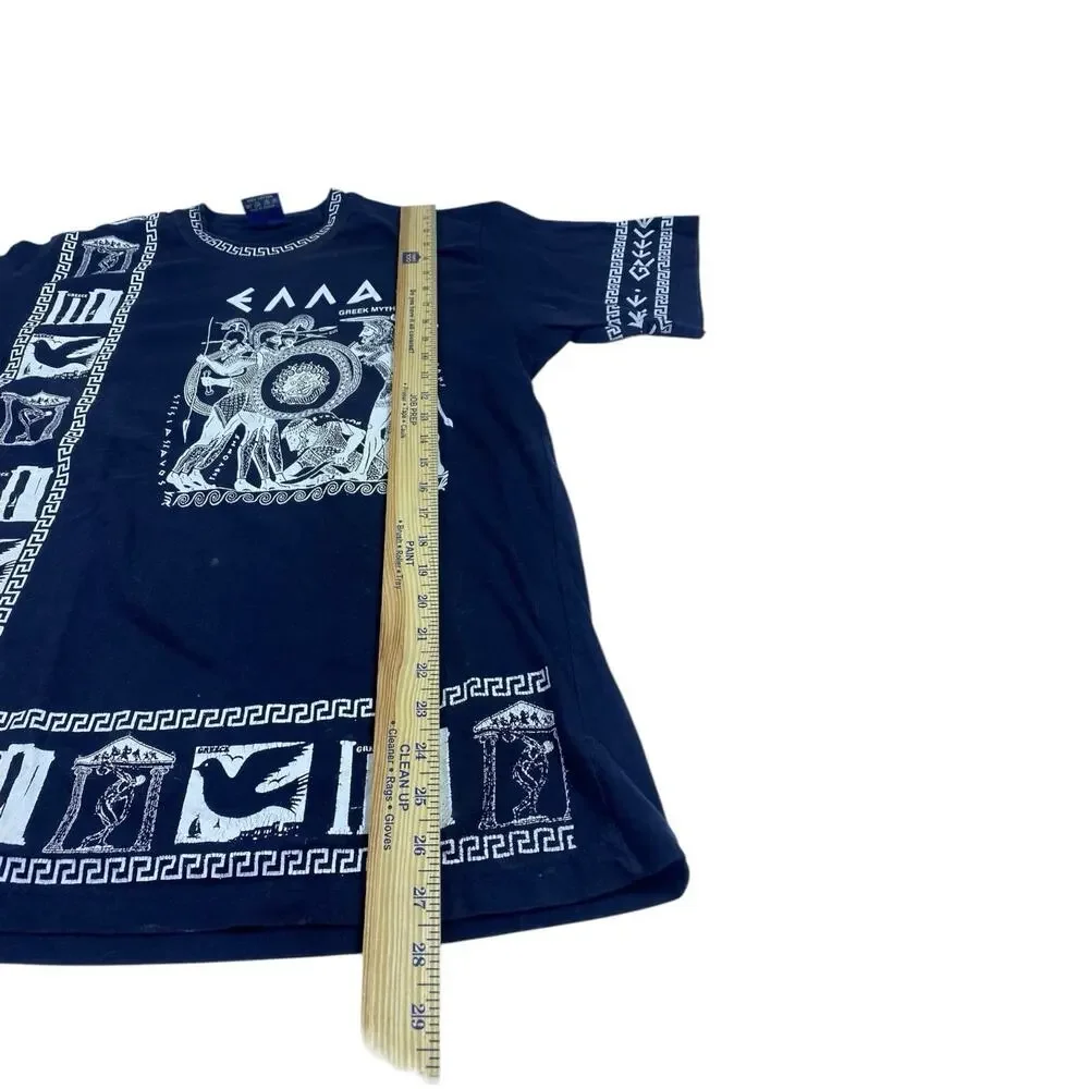 Vintage Greek Mythology Shirt Sz L All Over Print AOP USA Made 90s Single Stitch - Picture 8 of 9